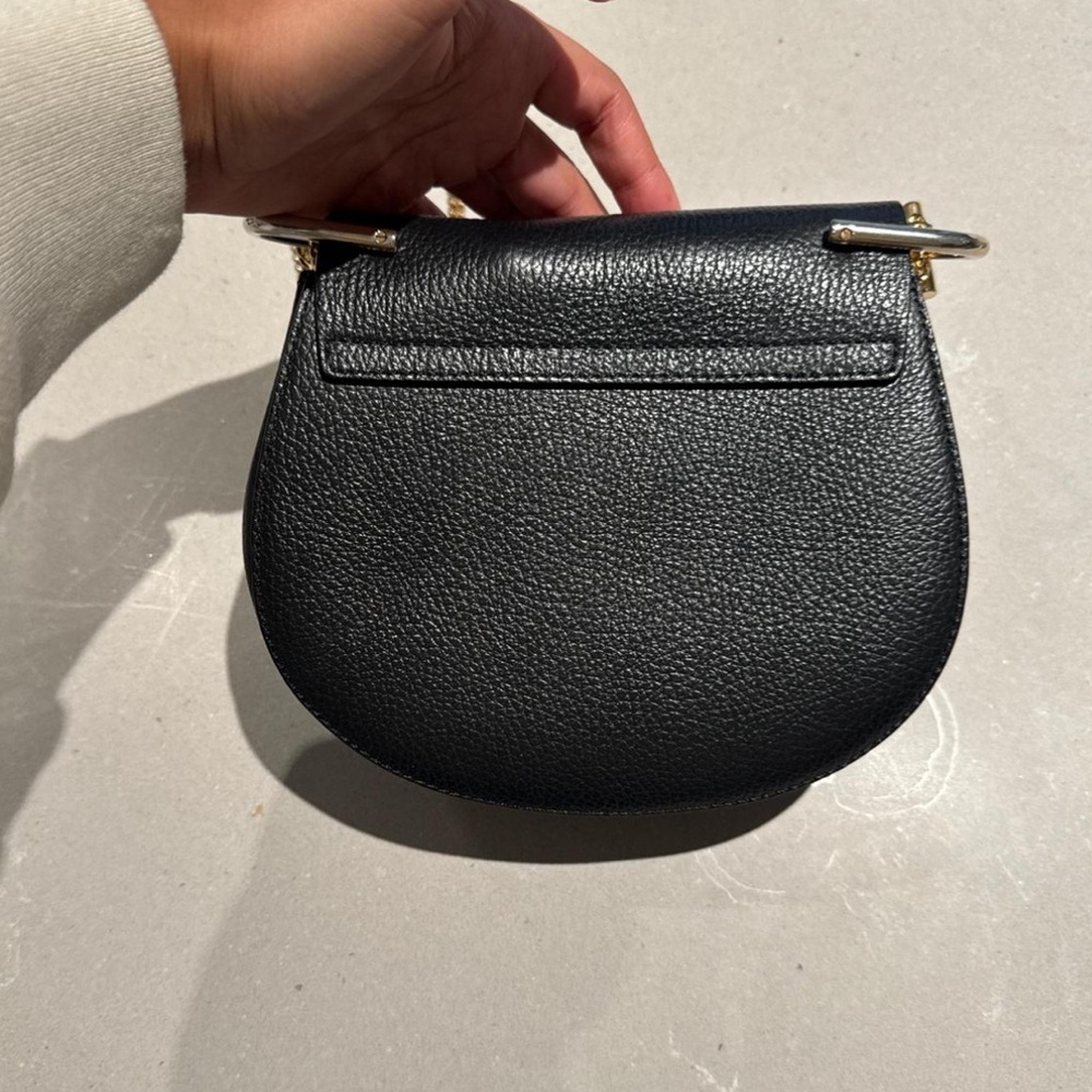 Chloe Drew Black Leather Pebble Crossbody Bag View 5